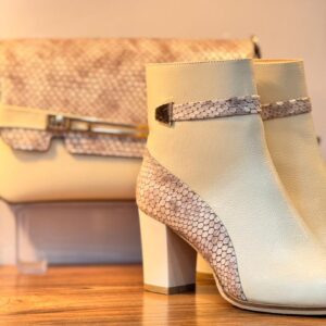 بوت چرم طبیعی پاشنه 6 سانت کد 1734