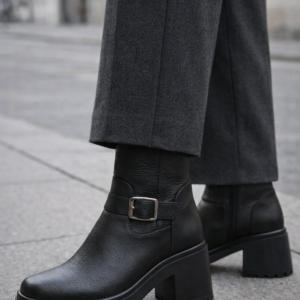 بوت پاشنه 6سانت زنانه تمام چرم  کد401